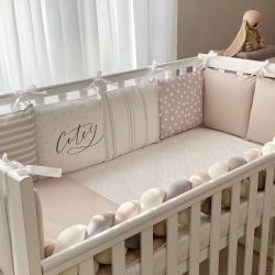 Set de lenjerie pentru pătuț bebe/copii Cutey, alcătuit din 7 piese
